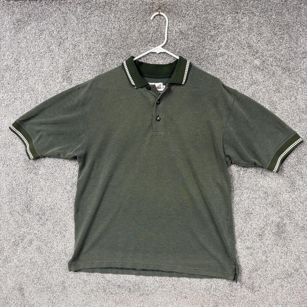 American Team Sports Pro Celebrity Polo Shirt Mens L Green Golf Preppy Normcore